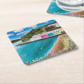 スカイスコットランドのポートリー島 スクエアペーパーコースター (アングル)