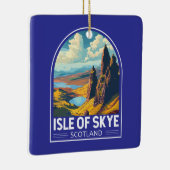 スカイスコットランド島トラベルアートヴィンテージ セラミックオーナメント (右)