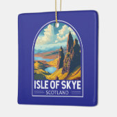 スカイスコットランド島トラベルアートヴィンテージ セラミックオーナメント (左)