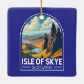 スカイスコットランド島トラベルアートヴィンテージ セラミックオーナメント (裏面)