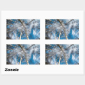 スカイステッカーに向かう美しい木 長方形シール (シート)