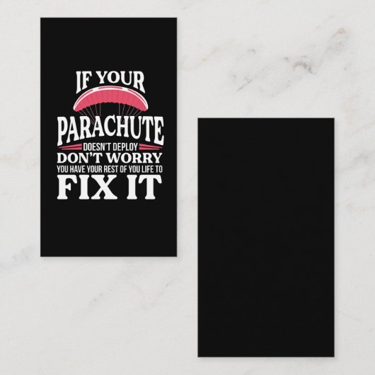 スカイダおもしろいイビング贈笑わされる与スカイダイバーパラシュート 名刺 (正面/裏面)