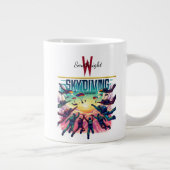 スカイダイバーが夕日を受け入れる ジャンボコーヒーマグカップ (右)