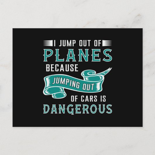 スカイダイバーが飛び降りる飛行機スカイダイビング ポストカード (正面)
