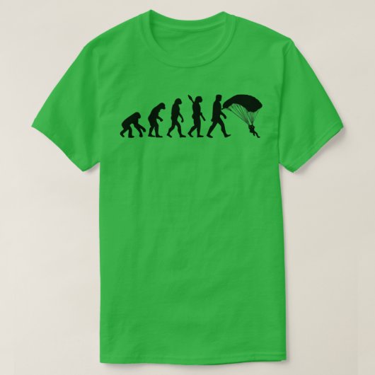 スカイダイバーの男性の進化 Tシャツ (デザイン正面)
