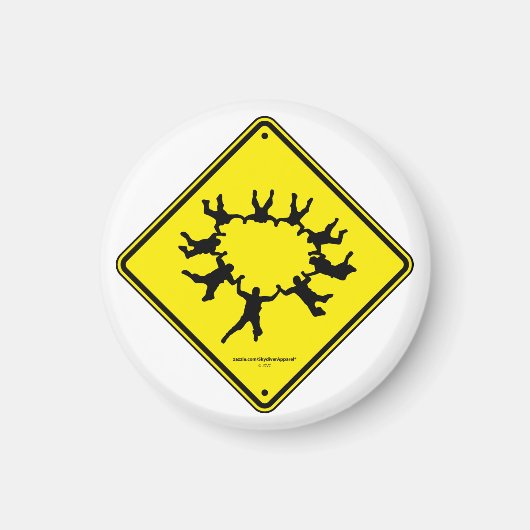 スカイダイバーの警告サイン マグネット (正面)