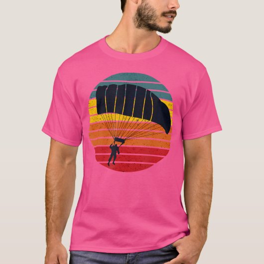 スカイダイバーサンセットパラシュートスカイダイビングパラシュート Tシャツ (正面)