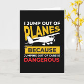 スカイダイバースカイダイビング飛行機から飛び出す カード (黄色い花)