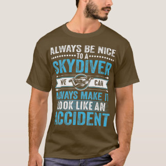スカイダイバーパラシュートジャンピングパラシュートP Tシャツ