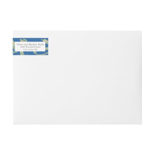 スカイダイバーブルー住所 シール ラップアラウンドラベル (正面)