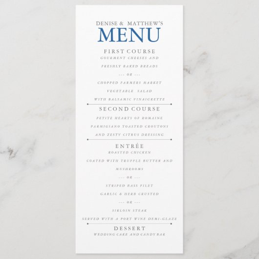 スカイダイバーブルー メニュー (正面)