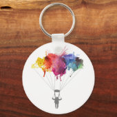 スカイダイバー、パラシュート。スカイダイビングスポーツ。パラシュート キーホルダー (正面)