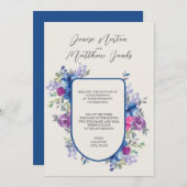 スカイダイバー ブルーとスノー ホワイトのウェディング招待状 招待状 (正面/裏面)