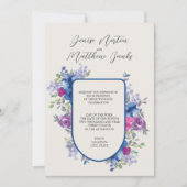 スカイダイバー ブルーとスノー ホワイトの結婚式招待状 招待状 (正面)