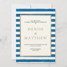 スカイダイバー ブルー ウォーターカラー ストライプ & ゴールド レタリング