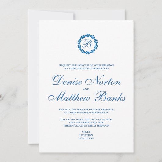 スカイダイバー ブルー 招待状 (正面)