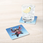 スカイダイビングおもしろい スクエアペーパーコースター (インサイチュ)