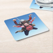 スカイダイビングおもしろい スクエアペーパーコースター (アングル)