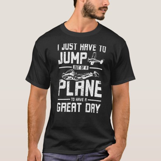 スカイダイビングから飛び出す飛行機 Tシャツ (正面)