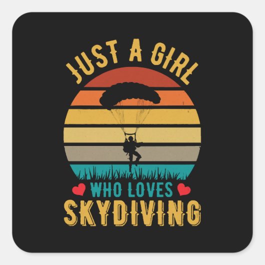 スカイダイビングが大好きな女の子 スクエアシール (正面)