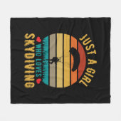 スカイダイビングが大好きな女の子 フリースブランケット (正面(横))