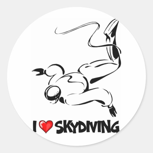 スカイダイビングが大好き ラウンドシール (正面)