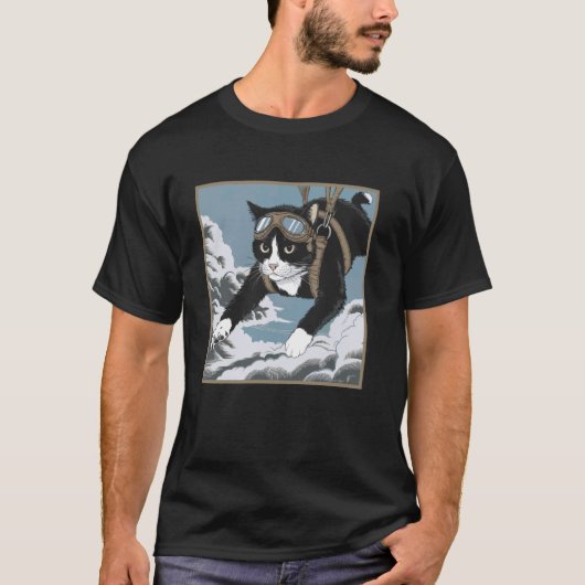 スカイダイビングが好きな人へ 面白い パラシュート Tシャツ (正面)