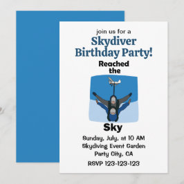 スカイダイビングが空に到達 スカイダイバー 誕生日パーティー 招待状