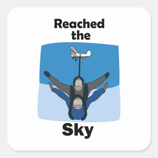 スカイダイビングで空の頂点へ スカイダイバー 誕生日 スクエアシール (正面)
