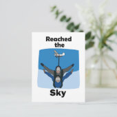スカイダイビングで空へ到達 スカイダイバー 誕生日 ポストカード (スタンド正面)