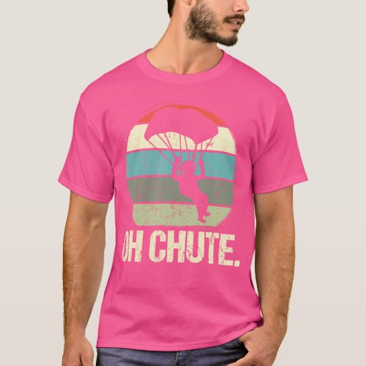 スカイダイビングとおもしろいして Tシャツ (正面)