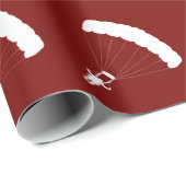 スカイダイビングのカスタムな背景色 ラッピングペーパー (ロールコーナー)