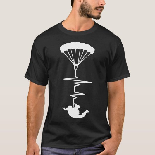 スカイダイビングの心拍数 かわいい Tシャツ (正面)