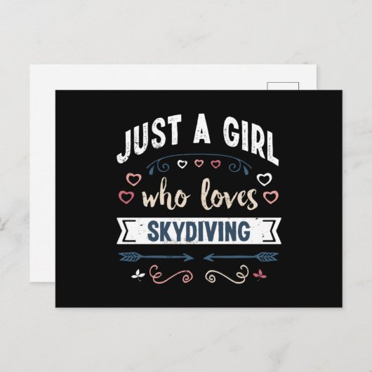 スカイダイビングの贈り物を愛する女おもしろいの子 ポストカード (正面/裏面)