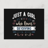 スカイダイビングの贈り物を愛する女おもしろいの子 ポストカード (正面)