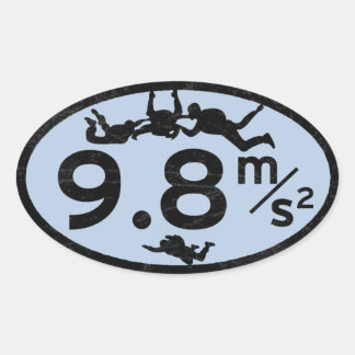 スカイダイビングの重力 楕円形シール