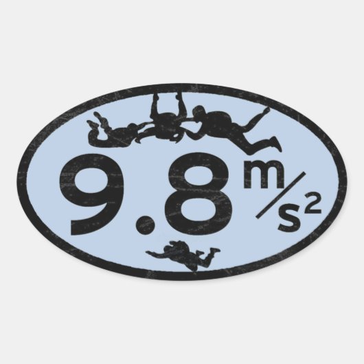 スカイダイビングの重力 楕円形シール (正面)