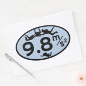 スカイダイビングの重力 楕円形シール (封筒)