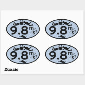 スカイダイビングの重力 楕円形シール (シート)