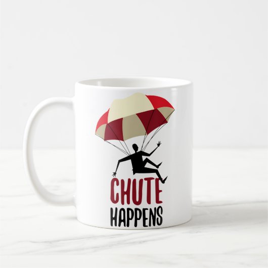 スカイダイビングの面白いパラシュート事故 コーヒーマグカップ (左)