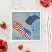スカイダイビングアメリカ国旗 スタンダードランチョンナプキン (インサイチュ)