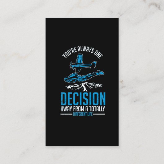 スカイダイビングエクストリームスポーツ愛好者ホビーパラグライダー 名刺 (正面)