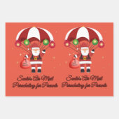 スカイダイビングサンタパラシュートエアメール ラッピングペーパーシート (正面3)