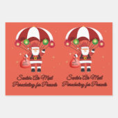 スカイダイビングサンタパラシュートエアメール ラッピングペーパーシート (正面2)