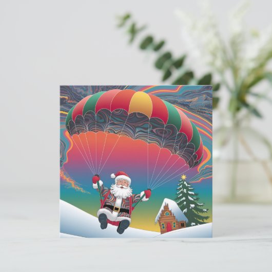 スカイダイビングサンタ メリークリスマス シーズンカード (スタンド正面)