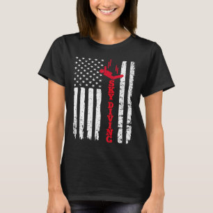 スカイダイビングシャツアメリカンフラッグスポーツダイブ Tシャツ