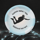 スカイダイビングジャンプ – フリーファールポーズ – 任意の文字スローガン ペーパープレート