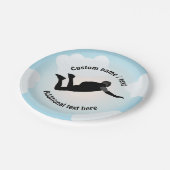 スカイダイビングジャンプ – フリーファールポーズ – 任意の文字スローガン ペーパープレート (アングル)