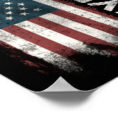 スカイダイビングスカイダイバーアメリカ国旗の愛国的ヴィンテージ4日 ポスター (角)