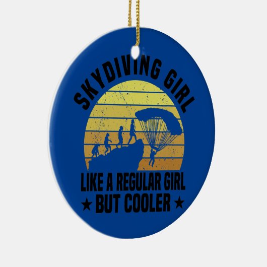 スカイダイビングスカイダイバーパラシュート セラミックオーナメント (右)